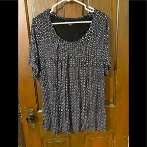 Multicolor short sleeve blouse 2X